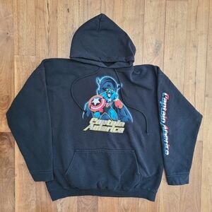 Sold vintage 2002 Captain America black pullover hoodie superhero marvel
